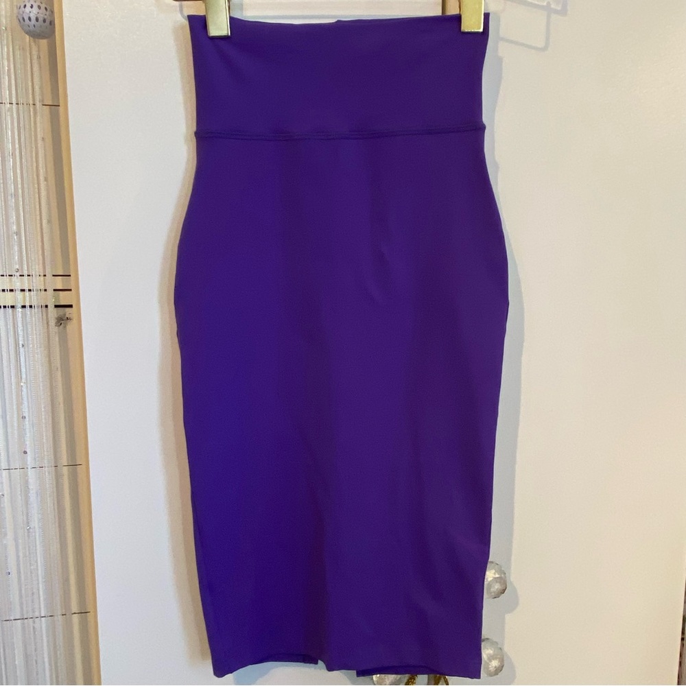 Bebe Purple Midi Knit Pencil Skirt size XXS